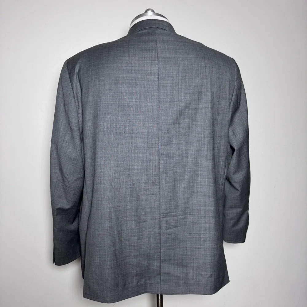 Hart Schaffner Marx Sport Coat Mens 54R Gray Solid Wool Chicago Fit Blazer